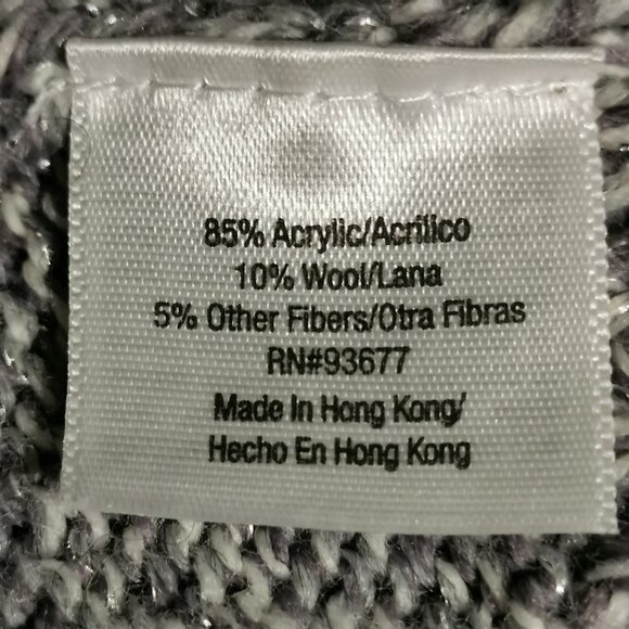 Grey Turtleneck with Metallic Thread Accent Throughout Size XLP EUC #177 - Picture 5 of 7